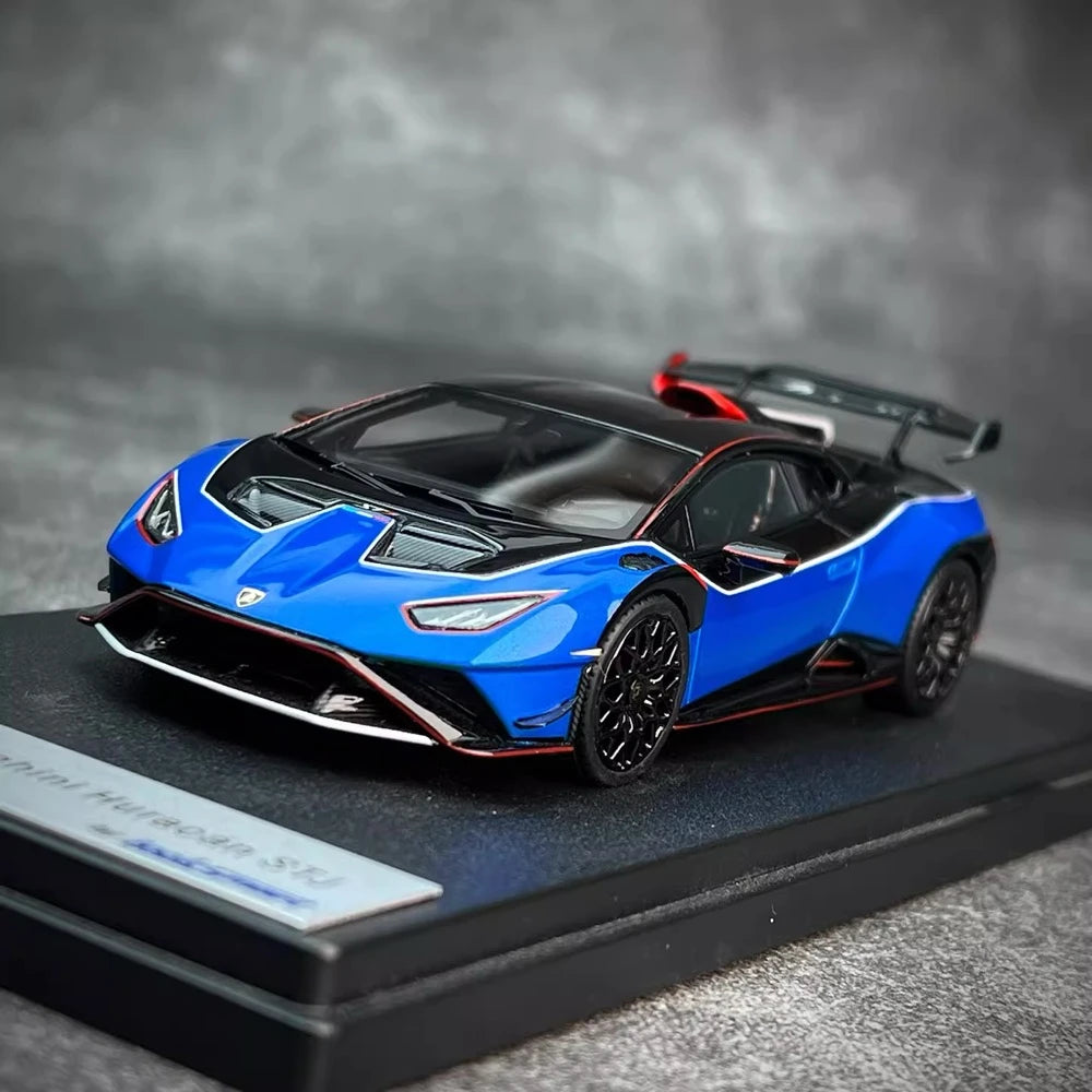 [Look Smart] 1:43 Lamborghini 2024 Huracan STJ Coupe Blue Model Car Resin