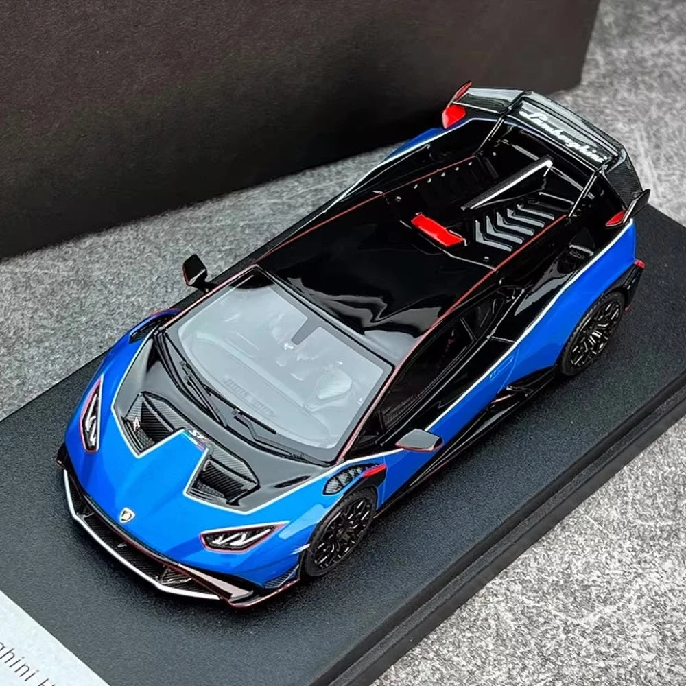 [Look Smart] 1:43 Lamborghini 2024 Huracan STJ Coupe Blue Model Car Resin