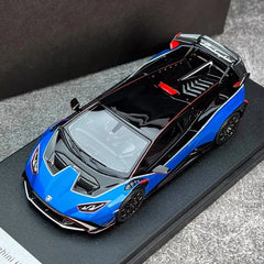 [Look Smart] 1:43 Lamborghini 2024 Huracan STJ Coupe Blue Model Car Resin