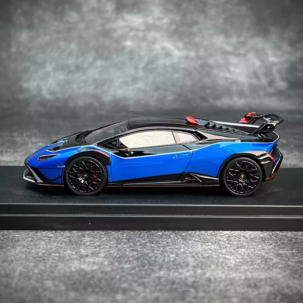 [Look Smart] 1:43 Lamborghini 2024 Huracan STJ Coupe Blue Model Car Resin