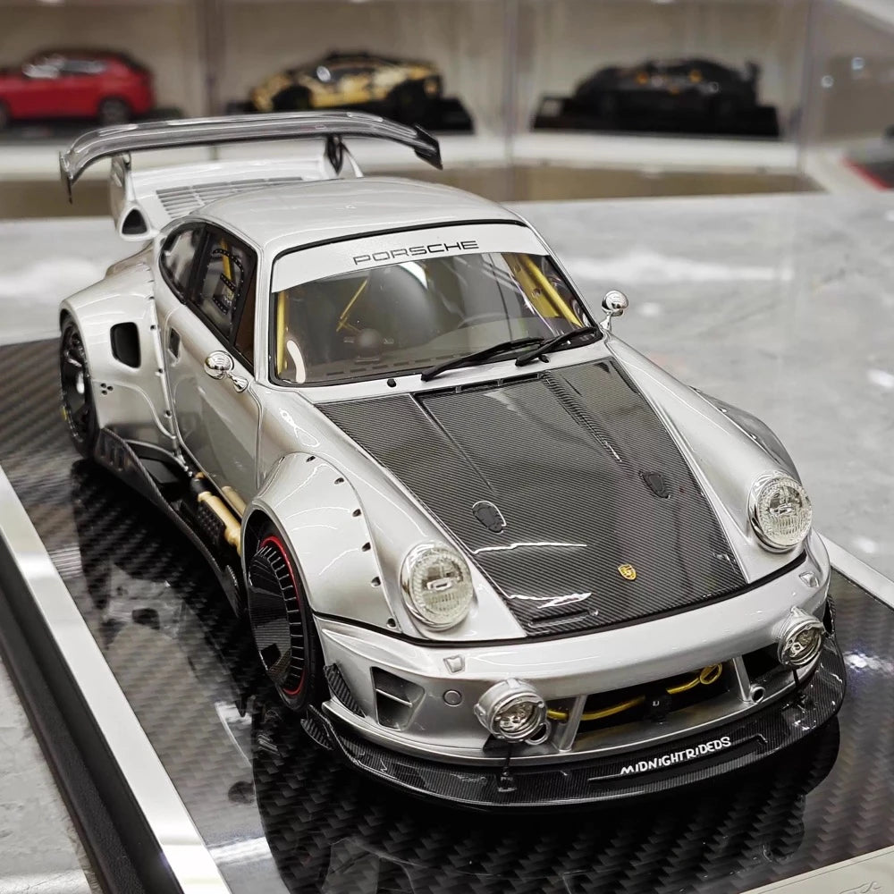 [MCM] 1:18 Porsche 1990 964 RWB Widebody Silver Model Car Resin