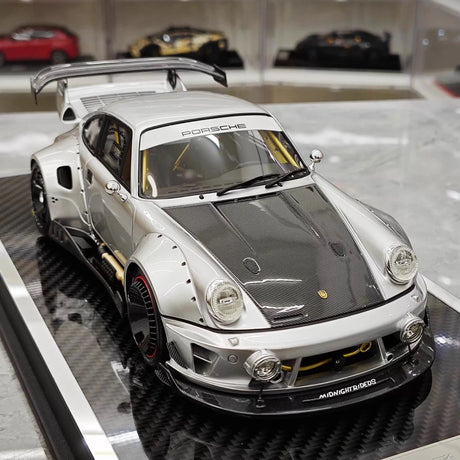 [MCM] 1:18 Porsche 1990 964 RWB Widebody Silver Model Car Resin