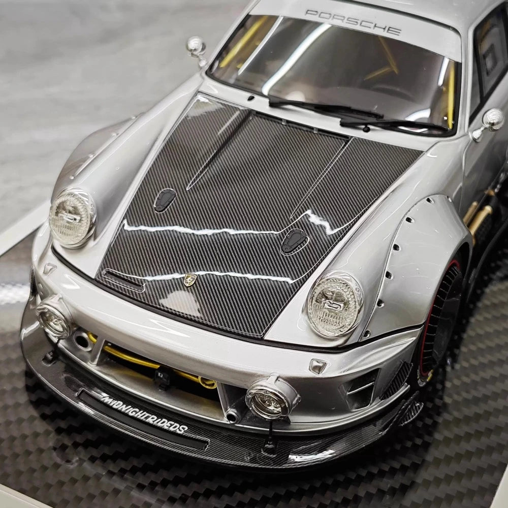 [MCM] 1:18 Porsche 1990 964 RWB Widebody Silver Model Car Resin