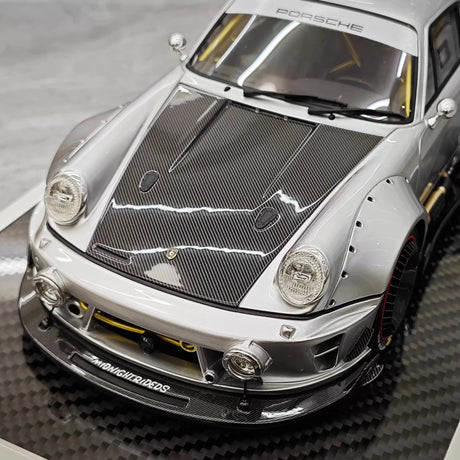 [MCM] 1:18 Porsche 1990 964 RWB Widebody Silver Model Car Resin