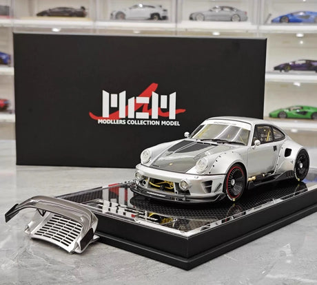 [MCM] 1:18 Porsche 1990 964 RWB Widebody Silver Model Car Resin