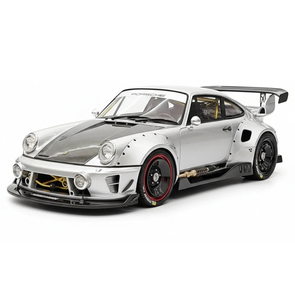 [MCM] 1:18 Porsche 1990 964 RWB Widebody Silver Model Car Resin