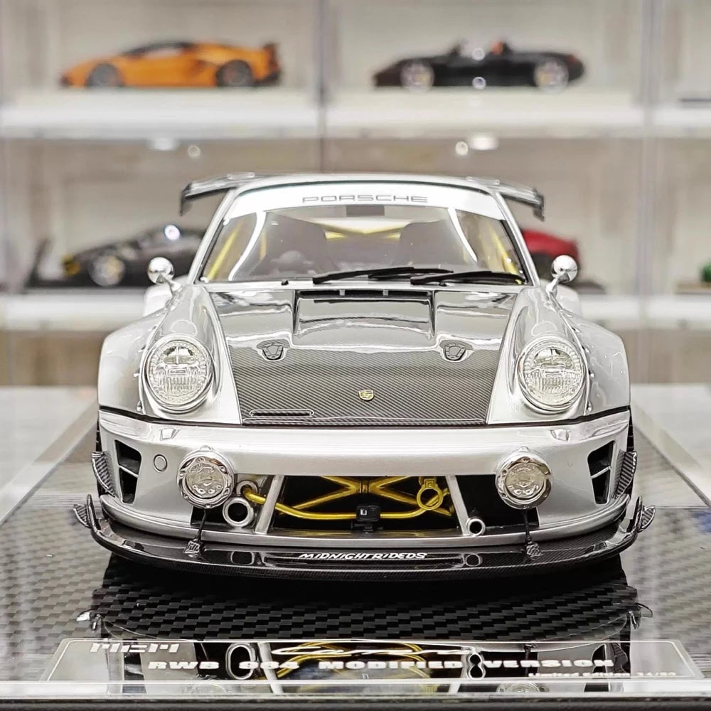 [MCM] 1:18 Porsche 1990 964 RWB Widebody Silver Model Car Resin