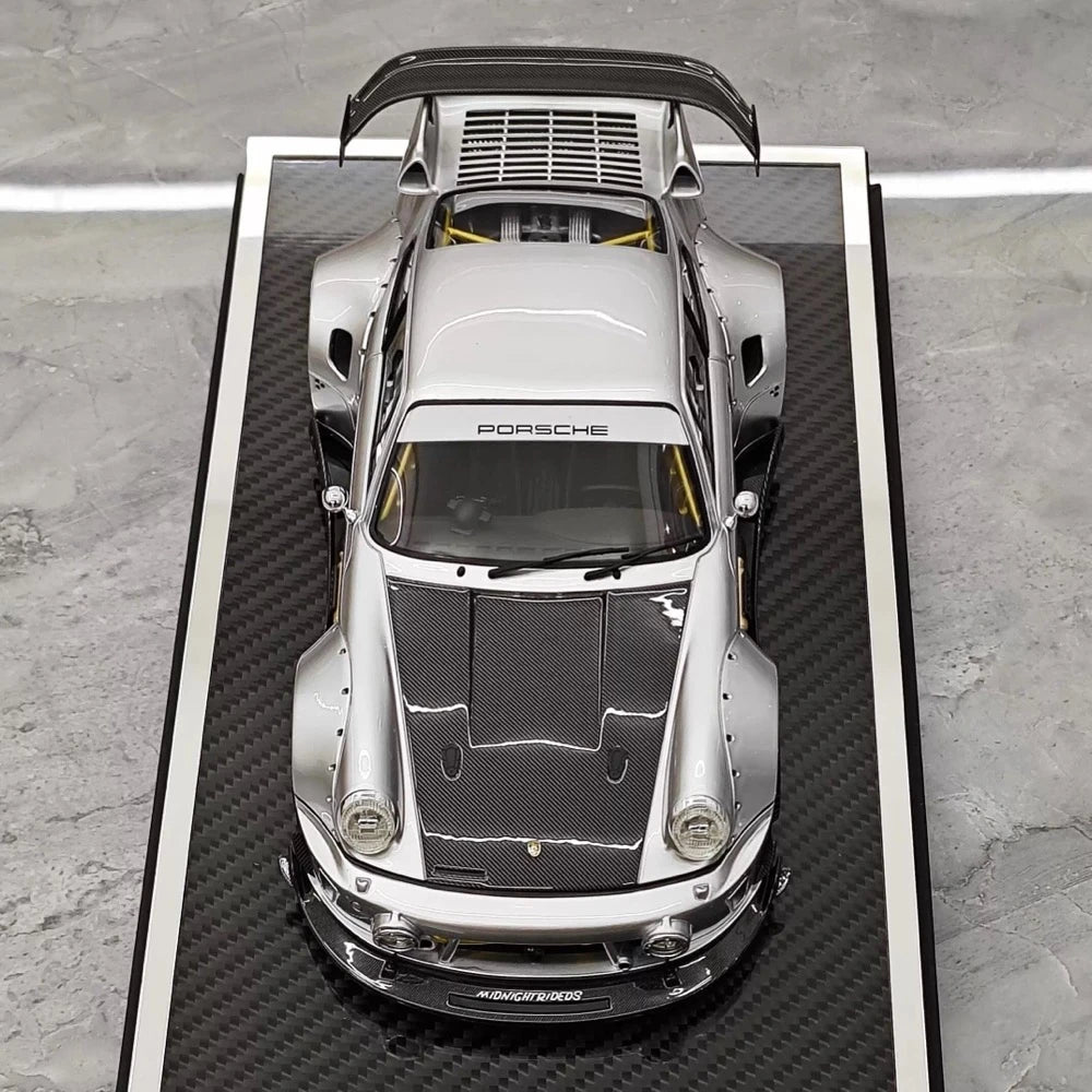 [MCM] 1:18 Porsche 1990 964 RWB Widebody Silver Model Car Resin
