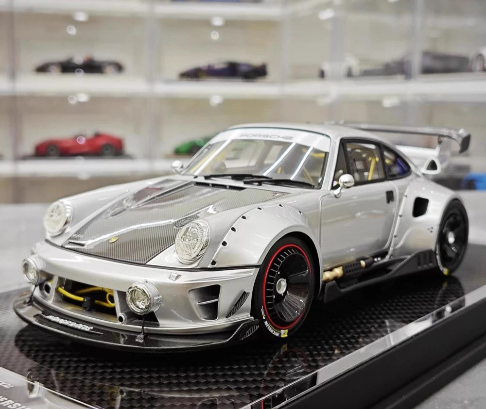 [MCM] 1:18 Porsche 1990 964 RWB Widebody Silver Model Car Resin
