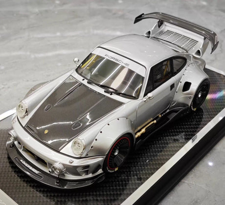 [MCM] 1:18 Porsche 1990 964 RWB Widebody Silver Model Car Resin