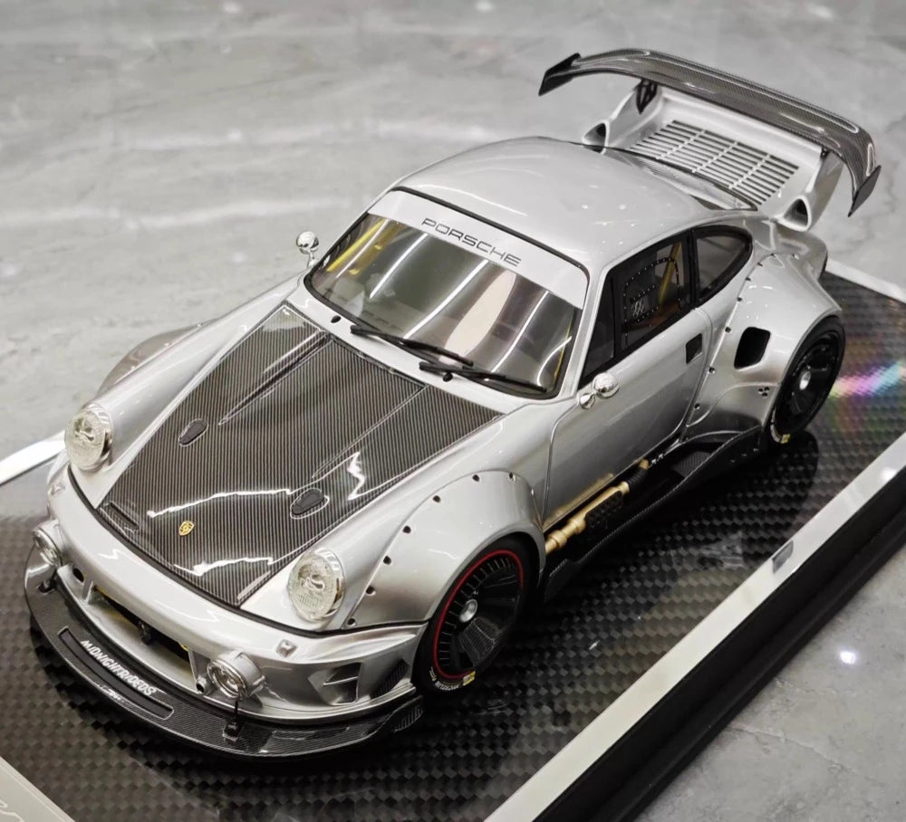 [MCM] 1:18 Porsche 1990 964 RWB Widebody Silver Model Car Resin