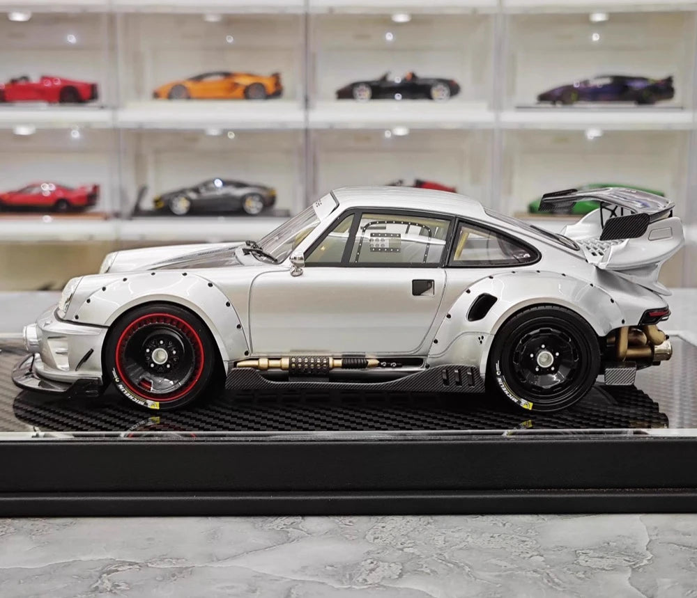 [MCM] 1:18 Porsche 1990 964 RWB Widebody Silver Model Car Resin