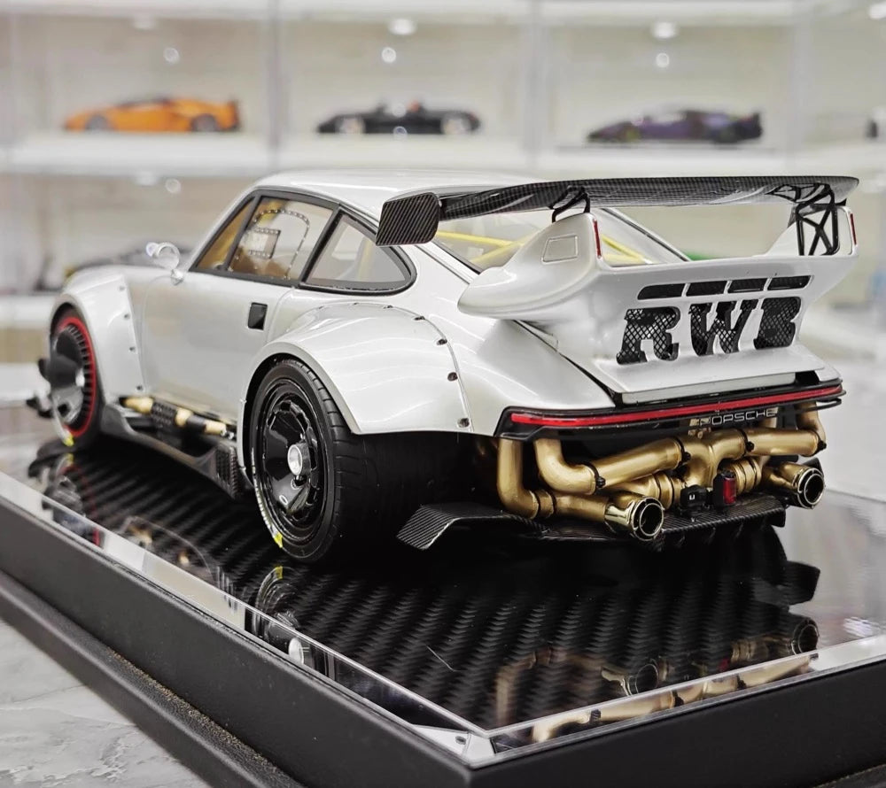 [MCM] 1:18 Porsche 1990 964 RWB Widebody Silver Model Car Resin