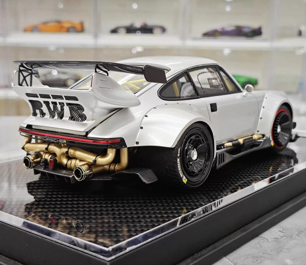 [MCM] 1:18 Porsche 1990 964 RWB Widebody Silver Model Car Resin