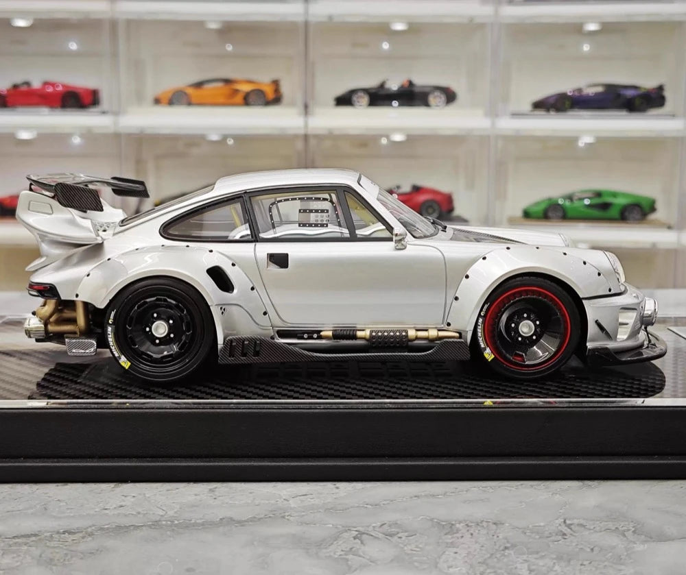 [MCM] 1:18 Porsche 1990 964 RWB Widebody Silver Model Car Resin