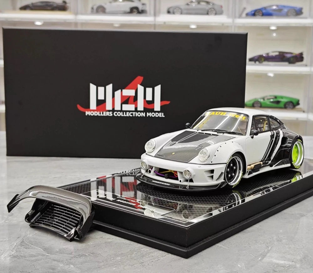 [MCM] 1:18 Porsche 1990 964 RWB Widebody White Model Car Resin
