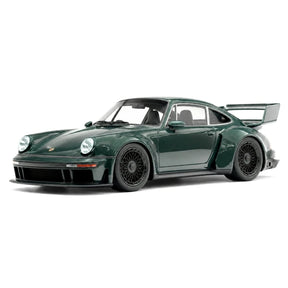 MCM Porsche 2023 911 Singer DLS Turbo Dark Green High Wing 1:18 – Resina de Modelo de Resina Colecionável