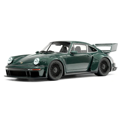 MCM Porsche 2023 911 Singer DLS Turbo Dark Green High Wing 1:18 – Resina de Modelo de Resina Colecionável