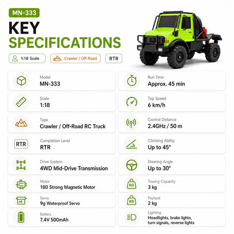 MN MN-333 1:18 RC زاحف 4WD RTR RC سيارة RC سيارة