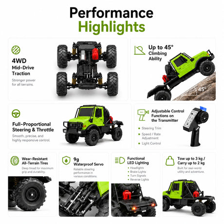MN MN-333 1:18 RC زاحف 4WD RTR RC سيارة RC سيارة