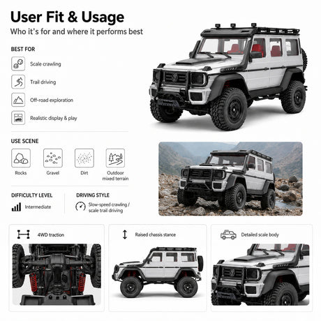 MN MN-86S 1:12 Mercedes-Benz G500 RC الزاحف الذي تعرضت لفرشاة سيارة RC سيارة 4WD RTR RC