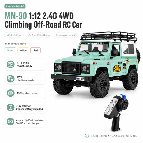 MN MN-90 1:12 Land Rover Defender RC زاحف تمزق 4WD RTR RC سيارة RC سيارة