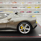 [MR Collection] 1:18 Ferrari 2021 296 GTB Racing Stripe Gray & Yellow Model Car Resin