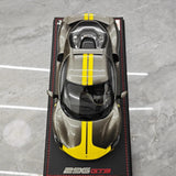 [MR Collection] 1:18 Ferrari 2021 296 GTB Racing Stripe Gray & Yellow Model Car Resin