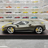 [MR Collection] 1:18 Ferrari 2021 296 GTB Racing Stripe Gray & Yellow Model Car Resin