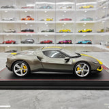 [MR Collection] 1:18 Ferrari 2021 296 GTB Racing Stripe Gray & Yellow Model Car Resin