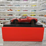 [MR Collection] 1:18 Ferrari 2021 296 GTB Racing Stripe Red & White Model Car Resin