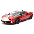 [MR Collection] 1:18 Ferrari 2021 296 GTB Racing Stripe Red & White Model Car Resin