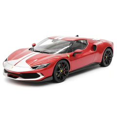 [MR Collection] 1:18 Ferrari 2021 296 GTB Racing Stripe Red & White Model Car Resin
