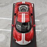 [MR Collection] 1:18 Ferrari 2021 296 GTB Racing Stripe Red & White Model Car Resin