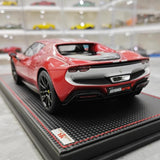 [MR Collection] 1:18 Ferrari 2021 296 GTB Racing Stripe Red & White Model Car Resin
