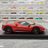 [MR Collection] 1:18 Ferrari 2021 296 GTB Racing Stripe Red & White Model Car Resin