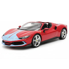 [MR Collection] 1:18 Ferrari 2021 296 GTB Racing Stripe Roadster röd blå modellbil resin
