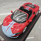 [MR Collection] 1:18 Ferrari 2021 296 GTB Racing Stripe Roadster Red Blue Model Car Resin