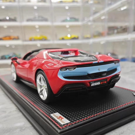 [MR Collection] 1:18 Ferrari 2021 296 GTB Racing Stripe Roadster Red Blue Model Car Resin
