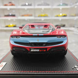 [MR Collection] 1:18 Ferrari 2021 296 GTB Racing Stripe Roadster Red Blue Model Car Resin