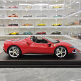 [MR Collection] 1:18 Ferrari 2021 296 GTB Racing Stripe Roadster Red Blue Model Car Resin