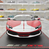 [MR Collection] 1:18 Ferrari 2021 296 GTB Racing Stripe Roadster Matte Red Model Car Resin