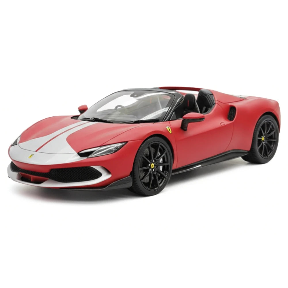 [MR Collection] 1:18 Ferrari 2021 296 GTB Racing Stripe Roadster Matte Red Model Car Resin