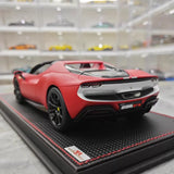 [MR Collection] 1:18 Ferrari 2021 296 GTB Racing Stripe Roadster Matte Red Model Car Resin