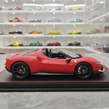 [MR Collection] 1:18 Ferrari 2021 296 GTB Racing Stripe Roadster Matte Red Model Car Resin