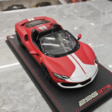 [MR Collection] 1:18 Ferrari 2021 296 GTB Racing Stripe Roadster Matte Red Model Car Resin