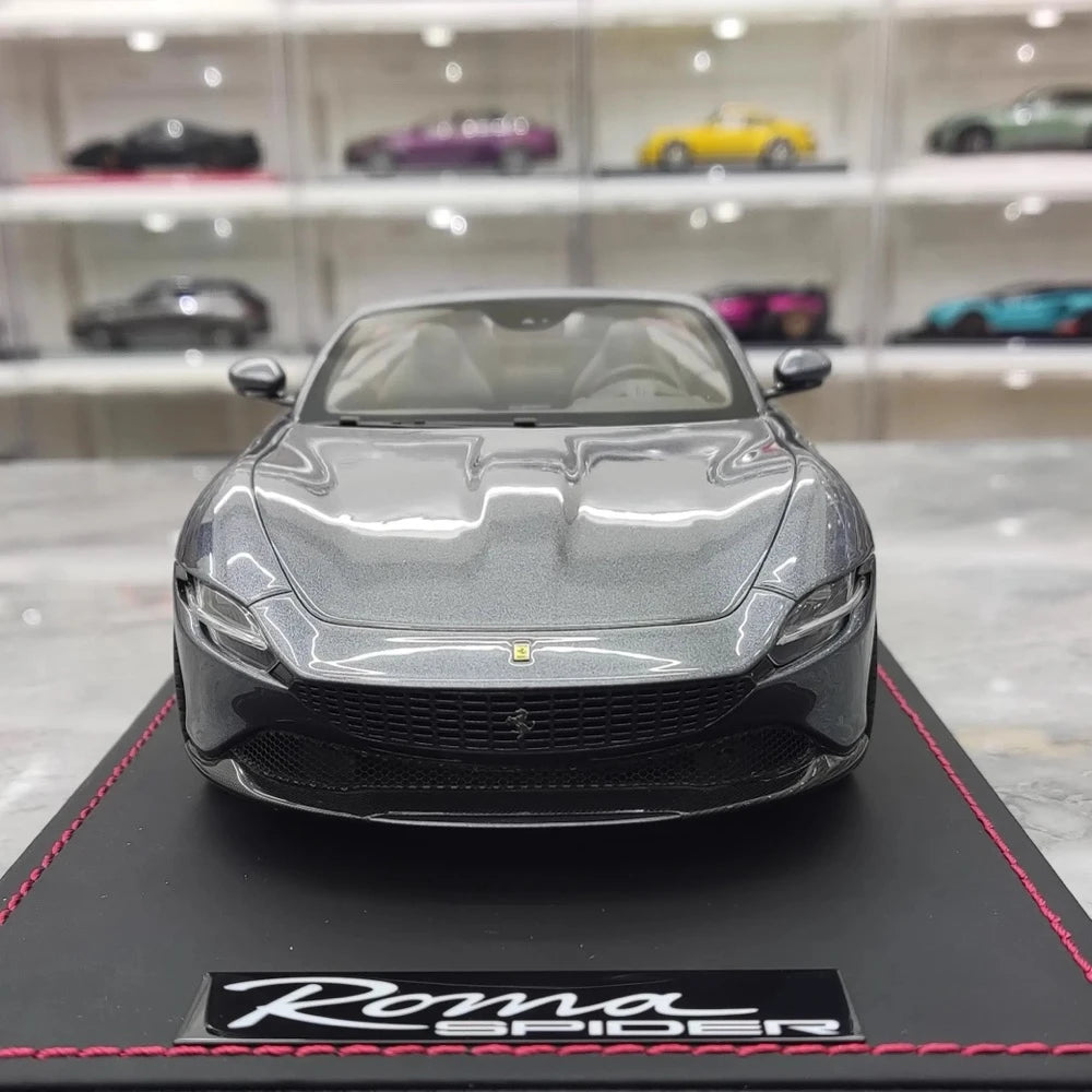 [MR Collection] 1:18 Ferrari 2023 Roma Spider Gray Model Car Resin