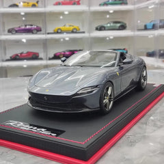 [MR Collection] 1:18 Ferrari 2023 Roma Spider Gray Model Car Resin