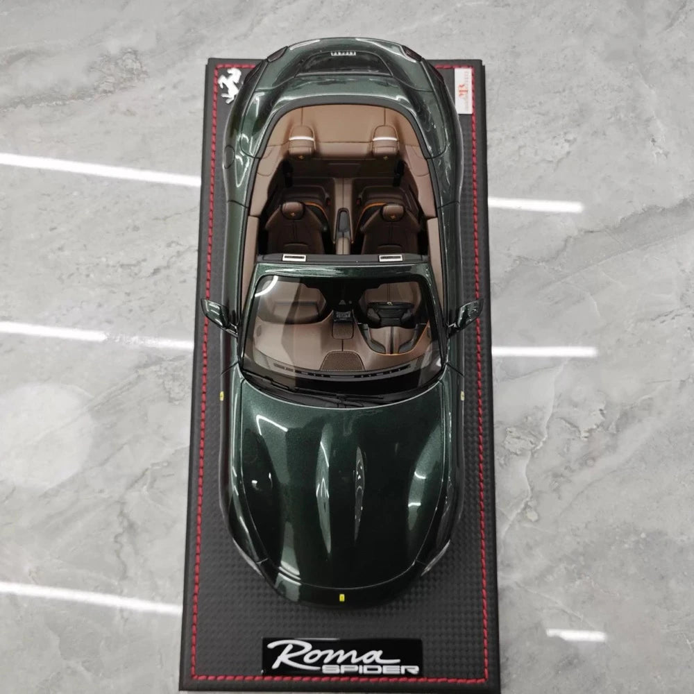 [MR Collection] 1:18 Ferrari 2023 Roma Spider verde modellino di auto resina