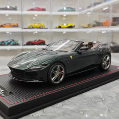 [MR Collection] 1:18 Ferrari 2023 Roma Spider verde modellino di auto resina